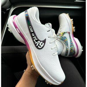 F44- SIZE 6 WOMEN'S NIKE AIR ZOOM VICTORY TR 3 NRG GOLF WHITE/ MULTICOLOR DZ4559